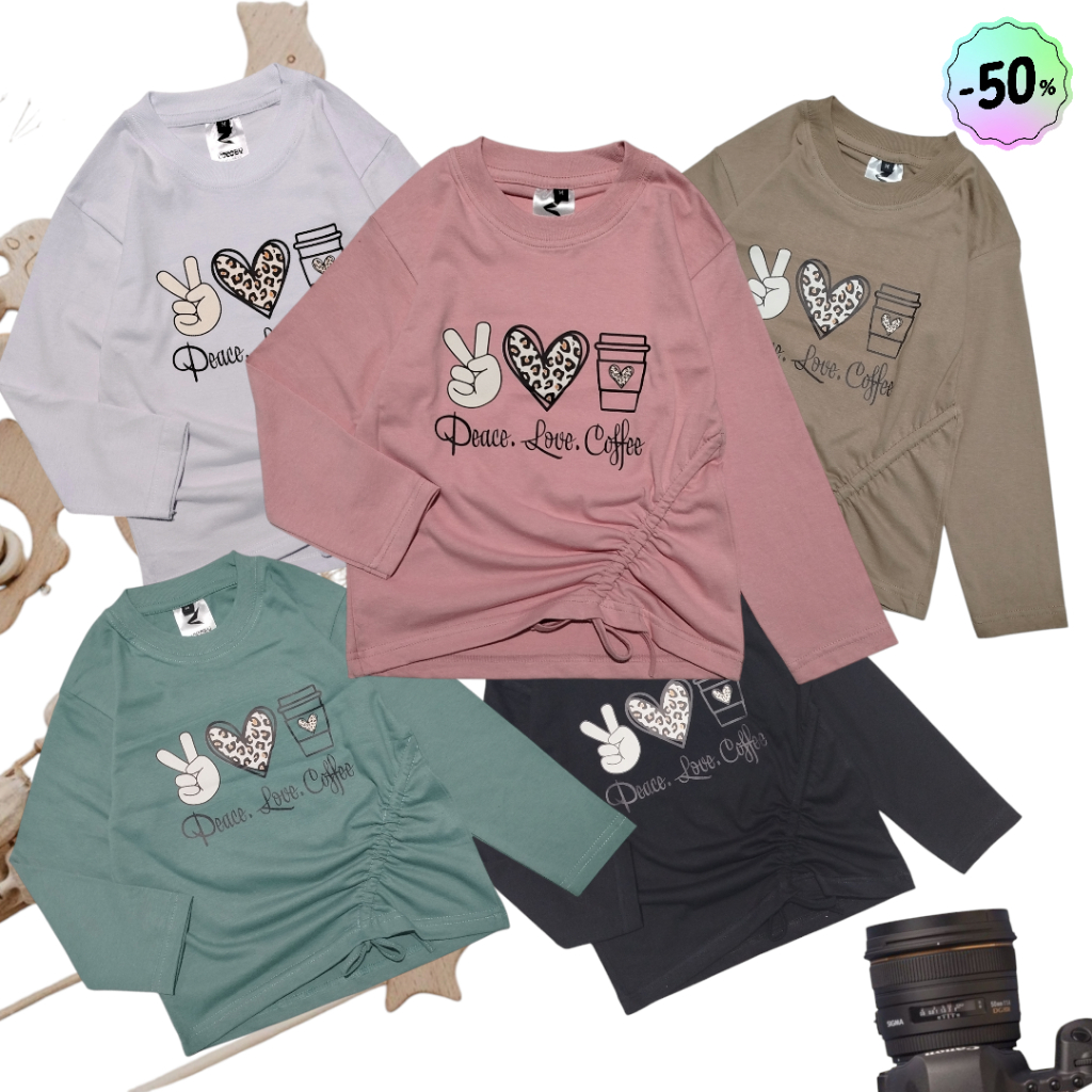 Kaos anak serut kekinian tangan panjang crop anak cewek usia 1-9 tahun