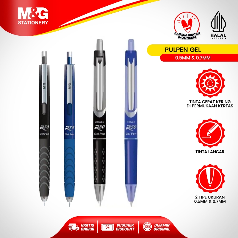 

M&G Gel Pen Fast dry ST Pulpen Gel 0.5mm & 0.7mm colorful Pena Tinta Hitam dan Biru - R50