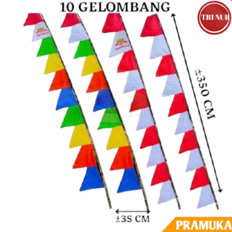 Bendera Umbul Umbul 10 Gelombang Merah Putih / Bendera Umbul Umbul Warna Merah Putih Garuda Panjang 