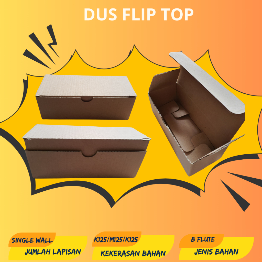 

Kardus Flip Top | Box Packing Ukuran 15,5x14x7 cm