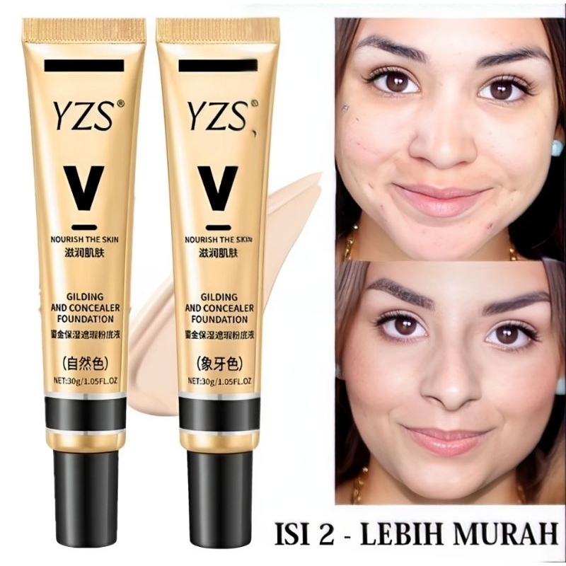 YZS Foundation Alas Bedak Yurizumi Matte Foundation Concealer Oil Control BB Cream Makeup Glowing Ta