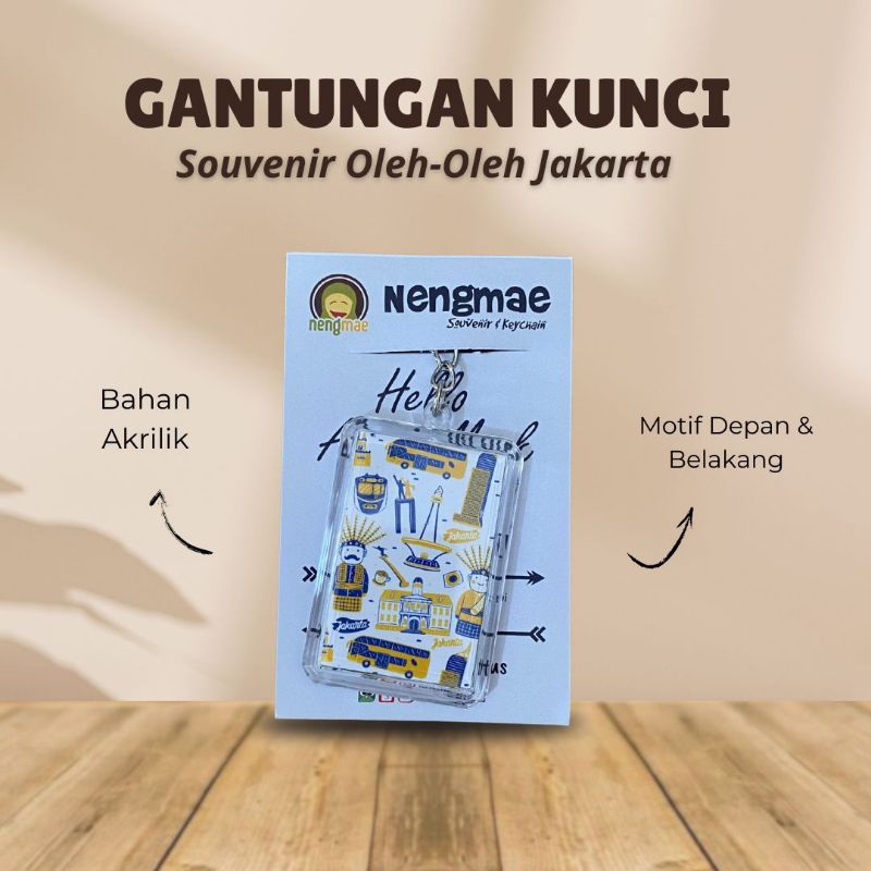 [SOUVENIR JAKARTA] - Gantungan Kunci Bahan Akrilik - Neng Mae