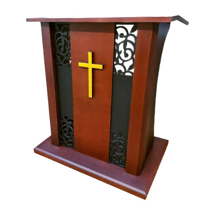 Mimbar Khotbah Podium Gereja Kristen Kayu Jati Besar Eben Haezer dan Minimalis Kayu Jati