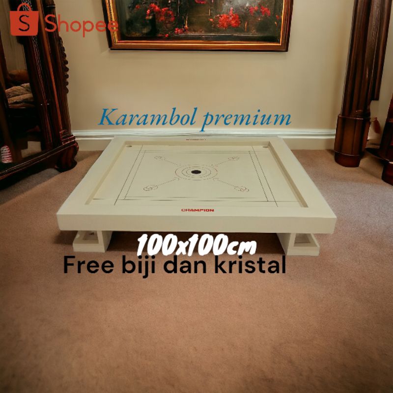 Papan meja karambol 100x100 fullset lengkap