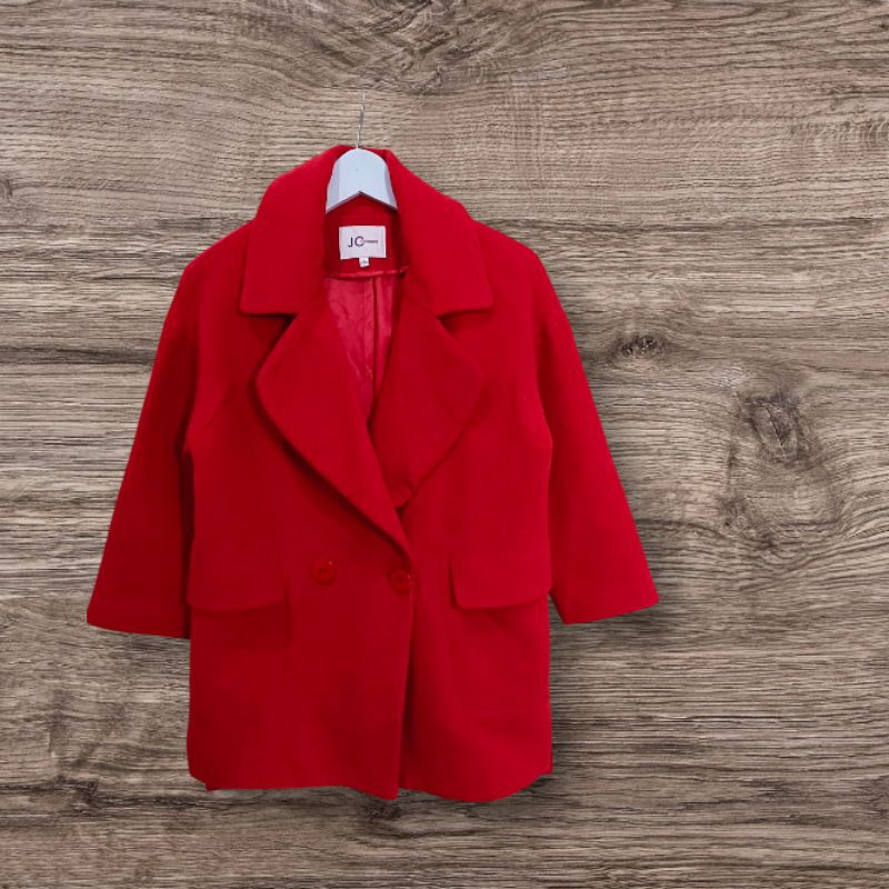 coat wool merah