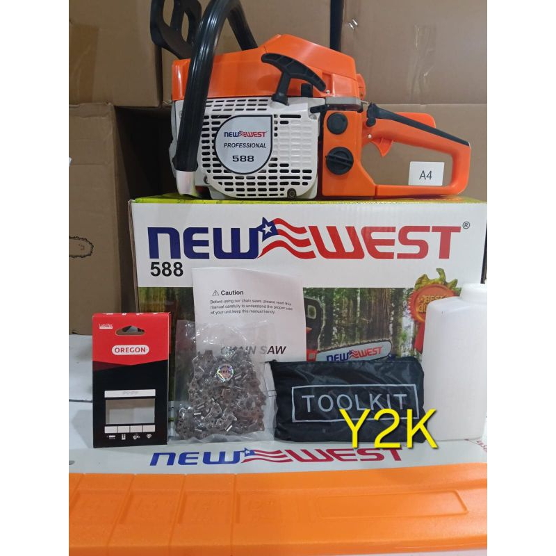 TERMURAAHHH !!! CHAINSAW NEW WEST 588 BAR 22inch NEW WEST ORIGINAL