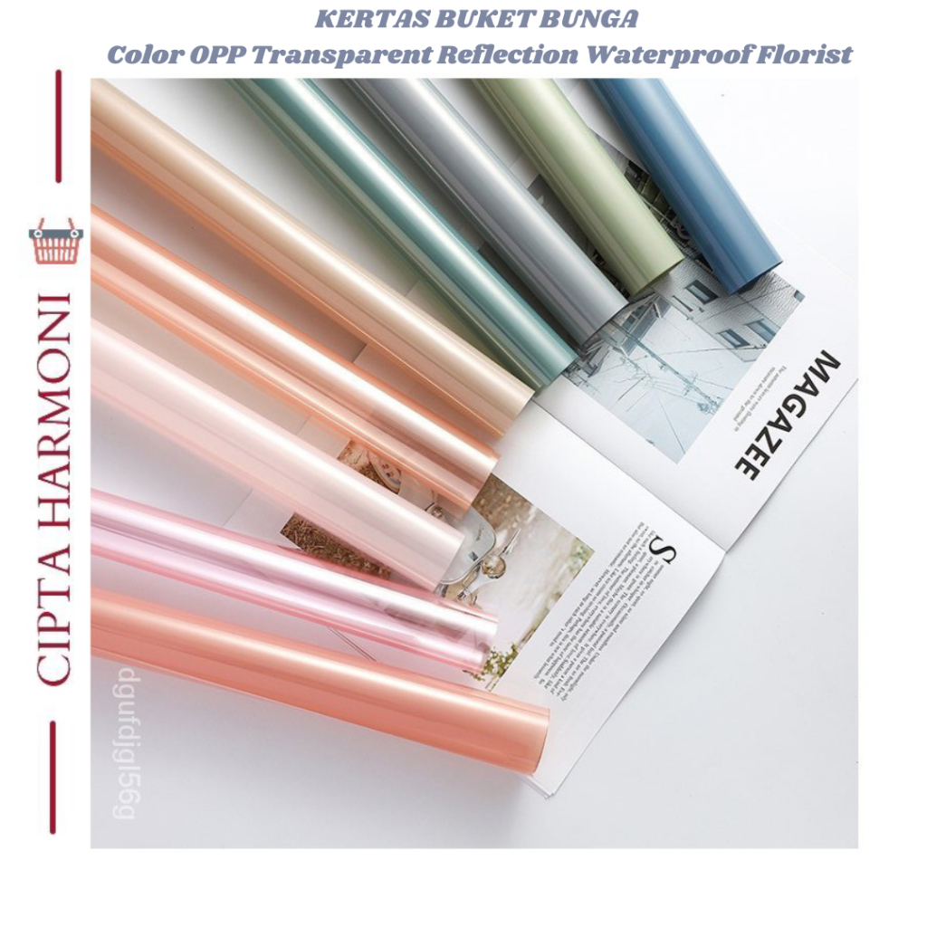 

Kertas Buket Bunga Color OPP Transparent Reflection Waterproof Florist Flower Wrapping KB102