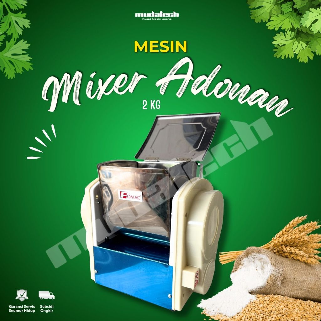 Mesin Mixer Pengaduk Adonan Horizontal 2KG Dough Mixer Horizontal HMX-02 FOMAC