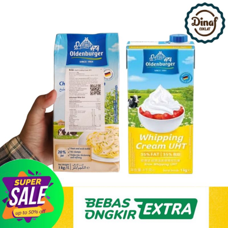 

Oldenburger UHT Cream 1L (Whipping Cream / Chef's Cooking Cream)