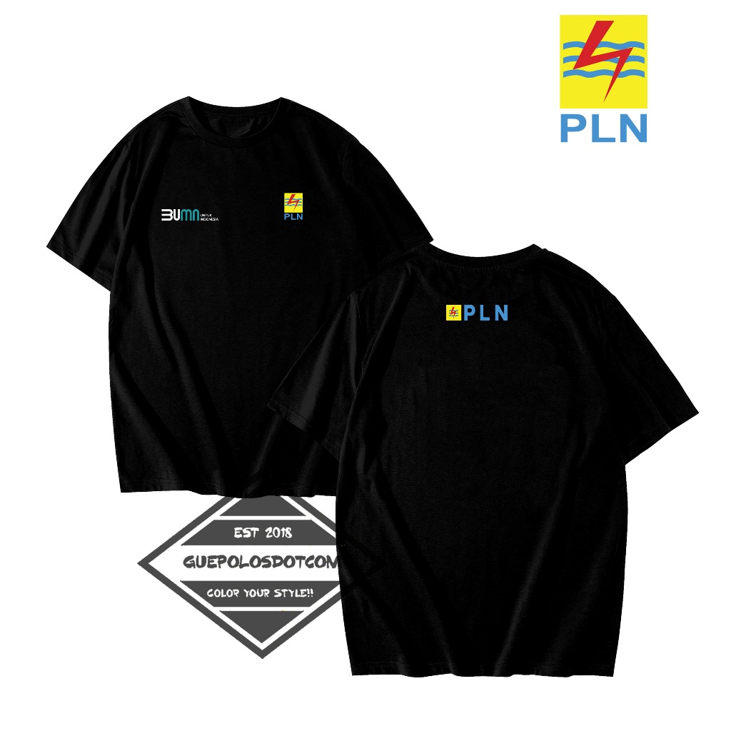 KAOS T-SHIRT LOGO PLN BUMN - Baju Logo PLN BUMN Keren - KAOS PLN BUMN MURAH - GUEPOLOS