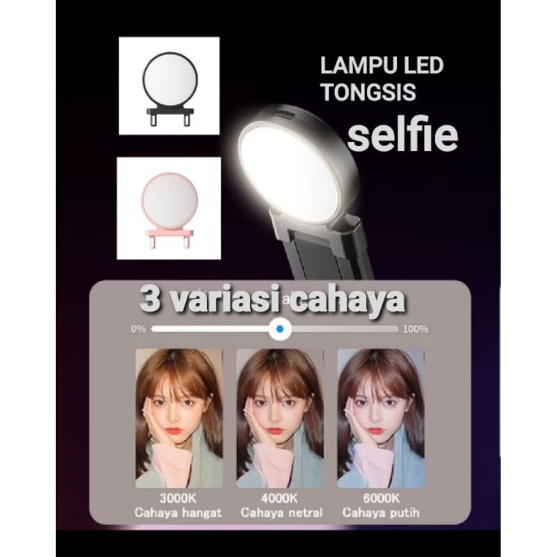 Lampu LED tripod tongsis TOOREA selfie stick 3 variasi  dan 1kedap kedip cahaya