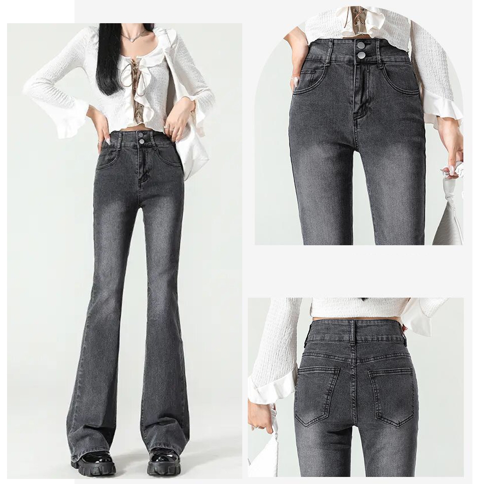 |kekinian.factory| celana jeans wanita panjang bootcut pants loosefit celana denim cewek keren longg