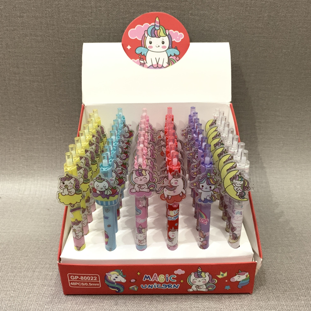 

Unicorn Red Cute Ball Pen Per Pcs Pulpen Gel Ketebalan 0.5mm BLACK INK