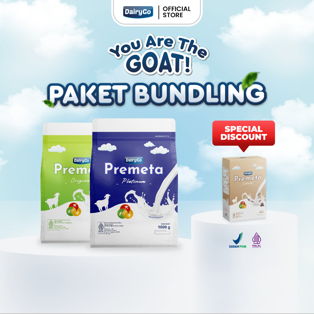 

Paket Susu Kambing Etawa Bubuk Varian Original 1000g + Platinum 1000g + Cokelat 200g