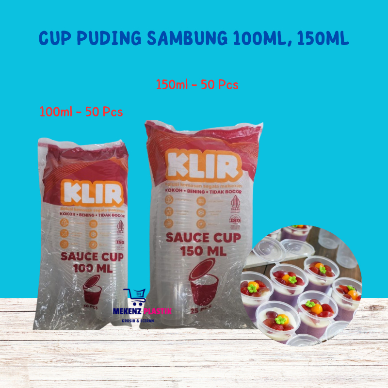 Tempat Cup Sambal Saus Pudding Slime Selai Ada Tutup Sambung 100ml 150ml