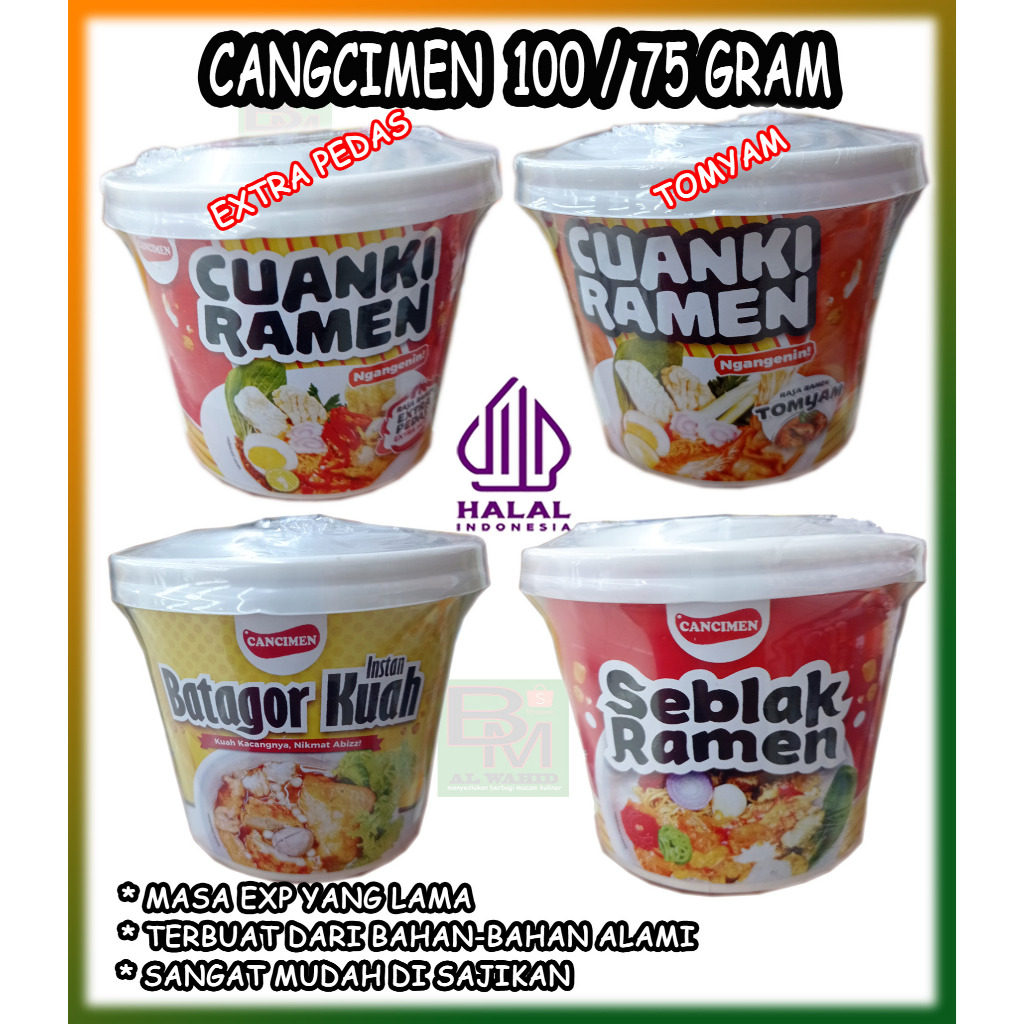 

Cancimen Cuanki Ramen Kuah Tomyan Instnat Kemasan cup 75 Gram