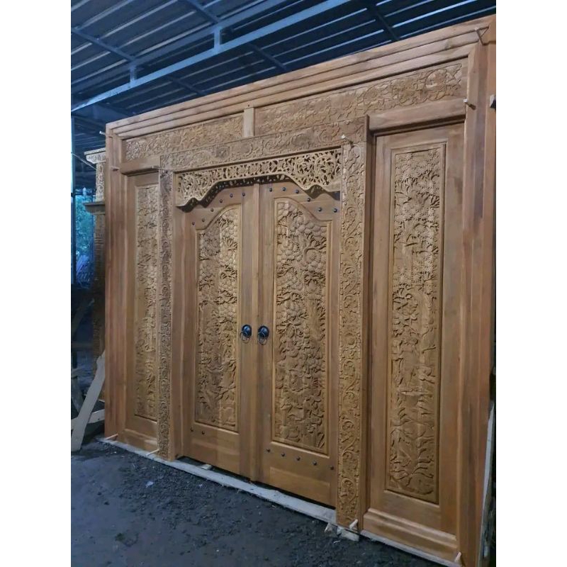 PINTU GEBYOK MINIMALIS, PINTU GEBYOK MINIMALIS JATI UKIR JEPARA