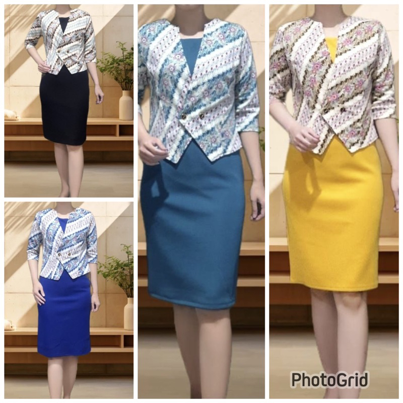 COD Dress scuba blazer batik