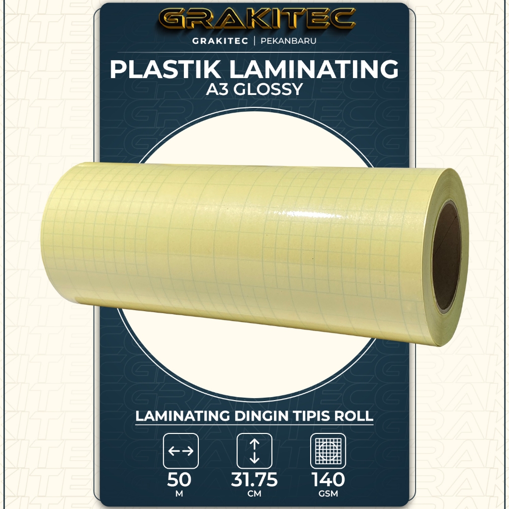 

Plastik Laminasi Dingin ROLL A3 / A4 50 METER DOFF & GLOSSY