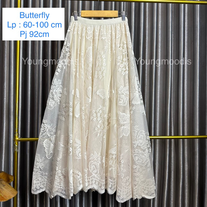 YoungMoodis Rok Brokat Import Vintage Skirt Brocade