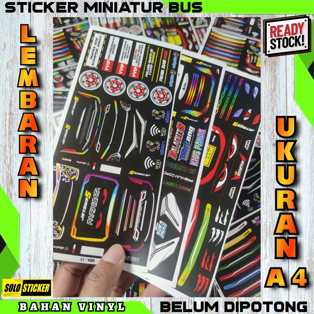 

Sticker Miniatur Bus Sticker Lampu Bus Ukuran A4 Bahan Hologram BELUM DIPOTONG Sticker Aksesoris Bus