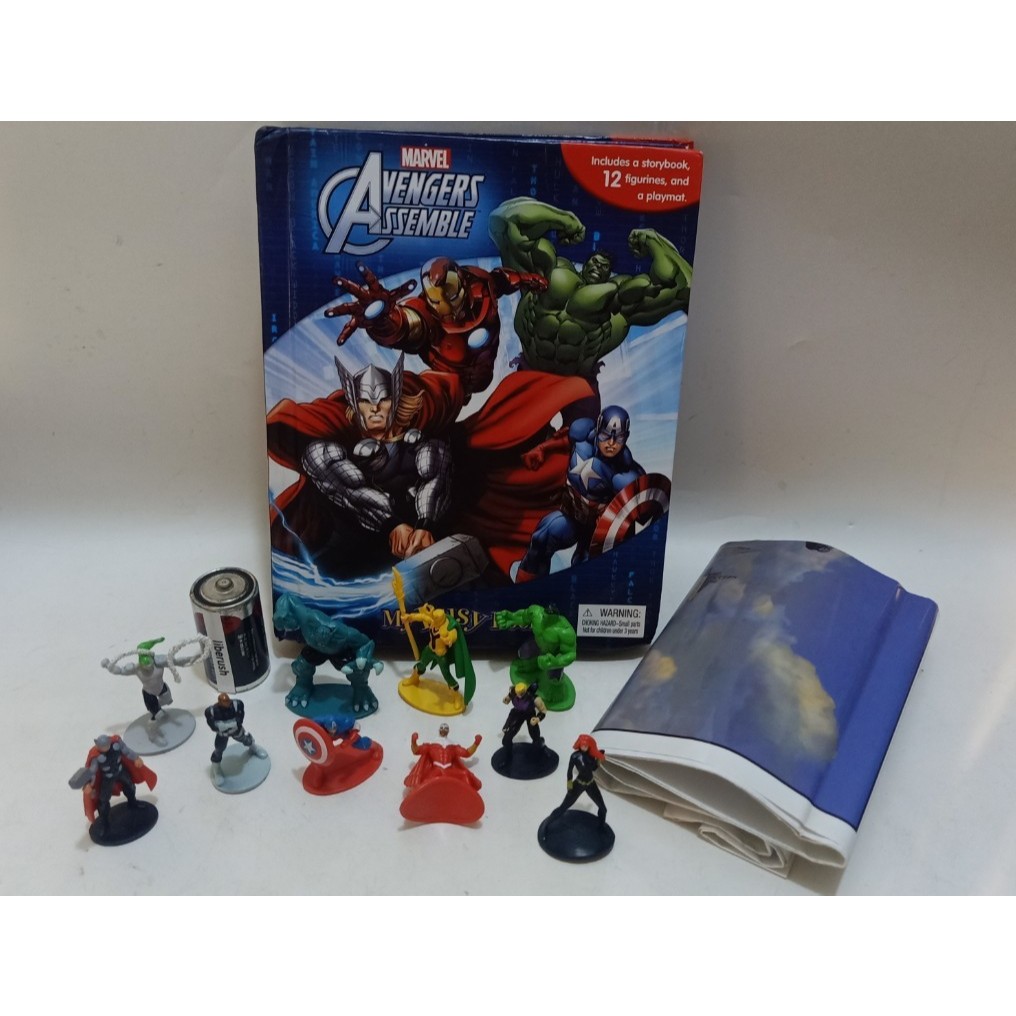 hasbro marvel avengers assemble my busy books story book with action figure hulk hawkeye black widow