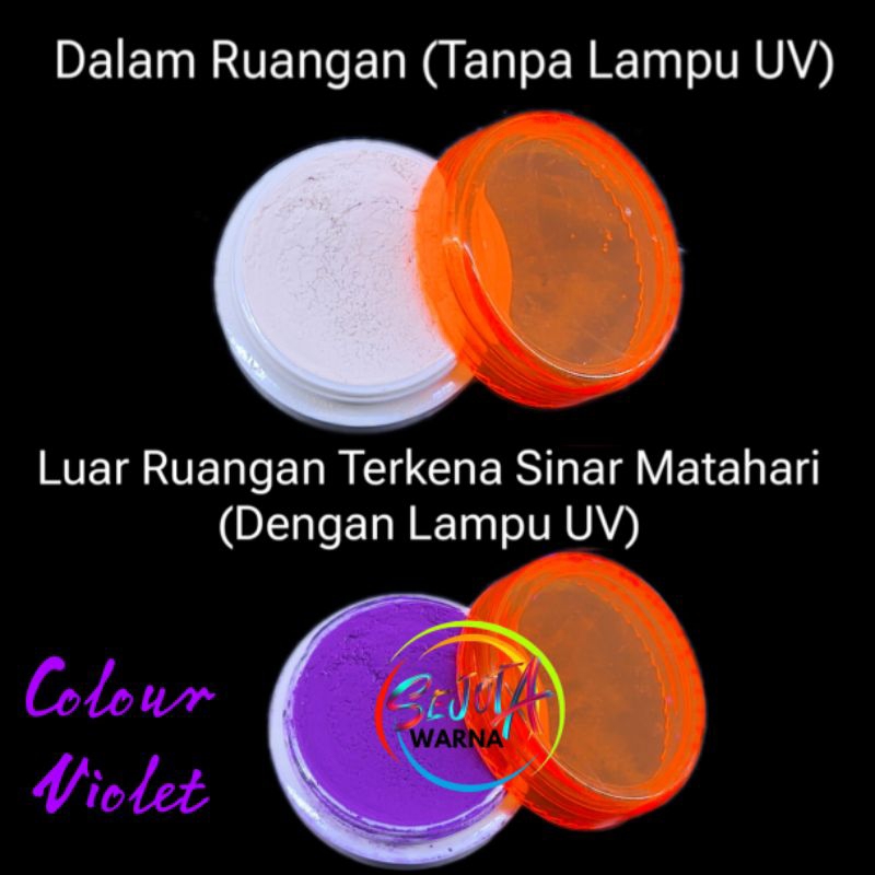 BUBUK PHOTOCROMIC UV PIGMEN BUBUK VIOLET UNGU PIGMEN BERUBAH WARNA 1GR