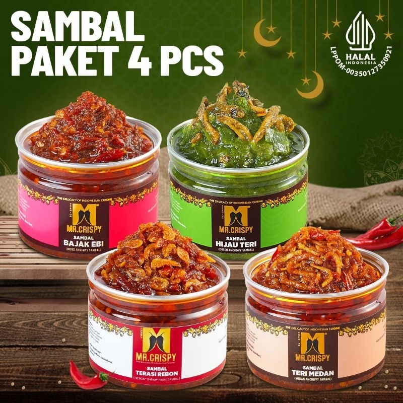 

SAMBAL PAKET 4 PCS MR CRISPY(TM+BE+HT+TRS REBON)