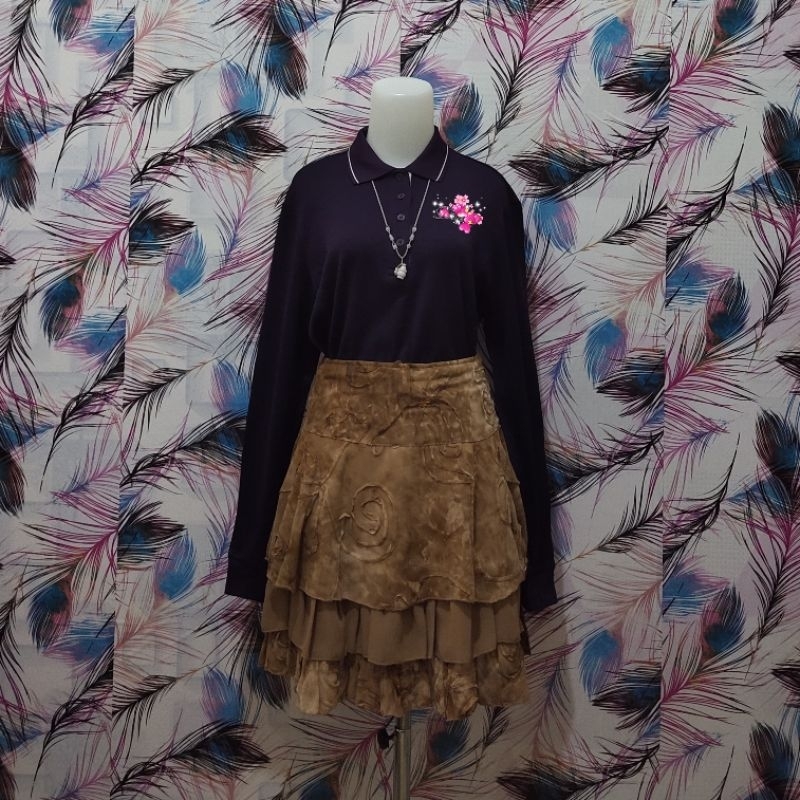 Kaos Kerah Wanita Ungu Polos (100)