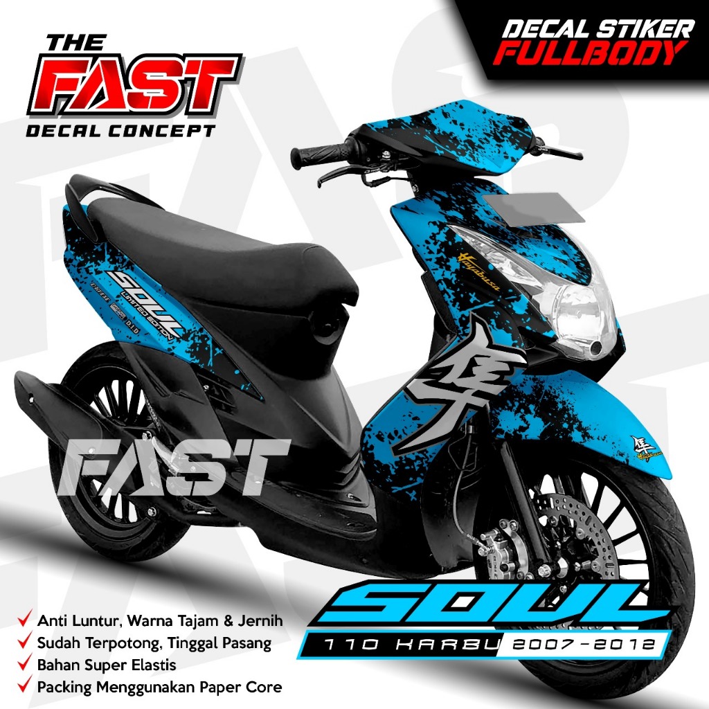 Decal Mio Soul Karbu Full Body Hayabusa Variasi Stiker Mio Soul Karbu Variasi Keren Striping Mio Sou