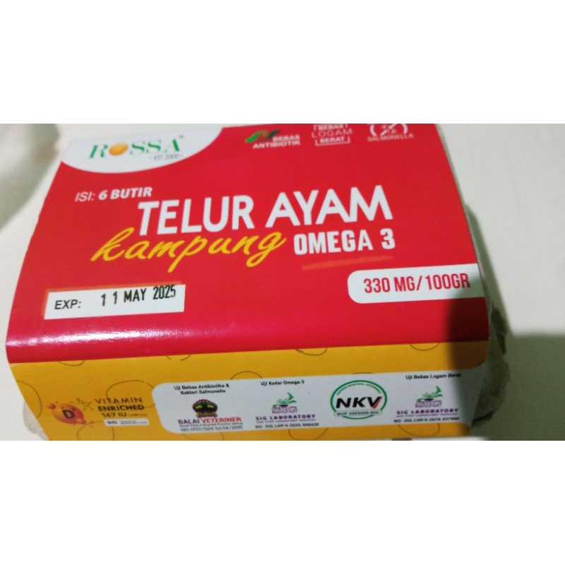 

Telor Ayam Kampung Omega 3 Premium @ 6 Butir