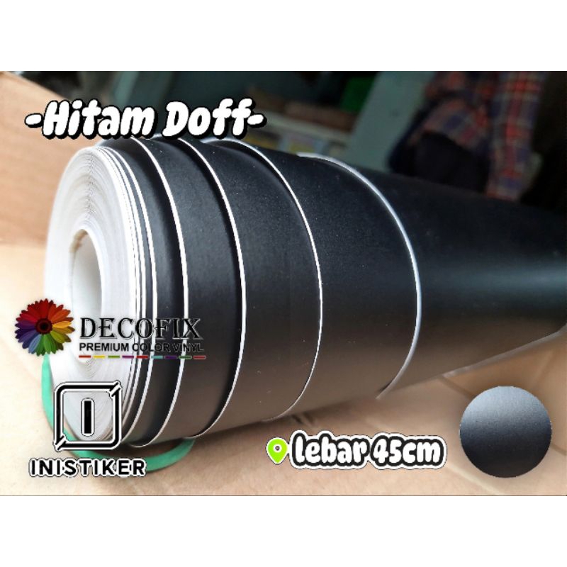 1meter skotlet sticker motor HITAM DOFF ( MATTE ) merk decofix lebar45cm