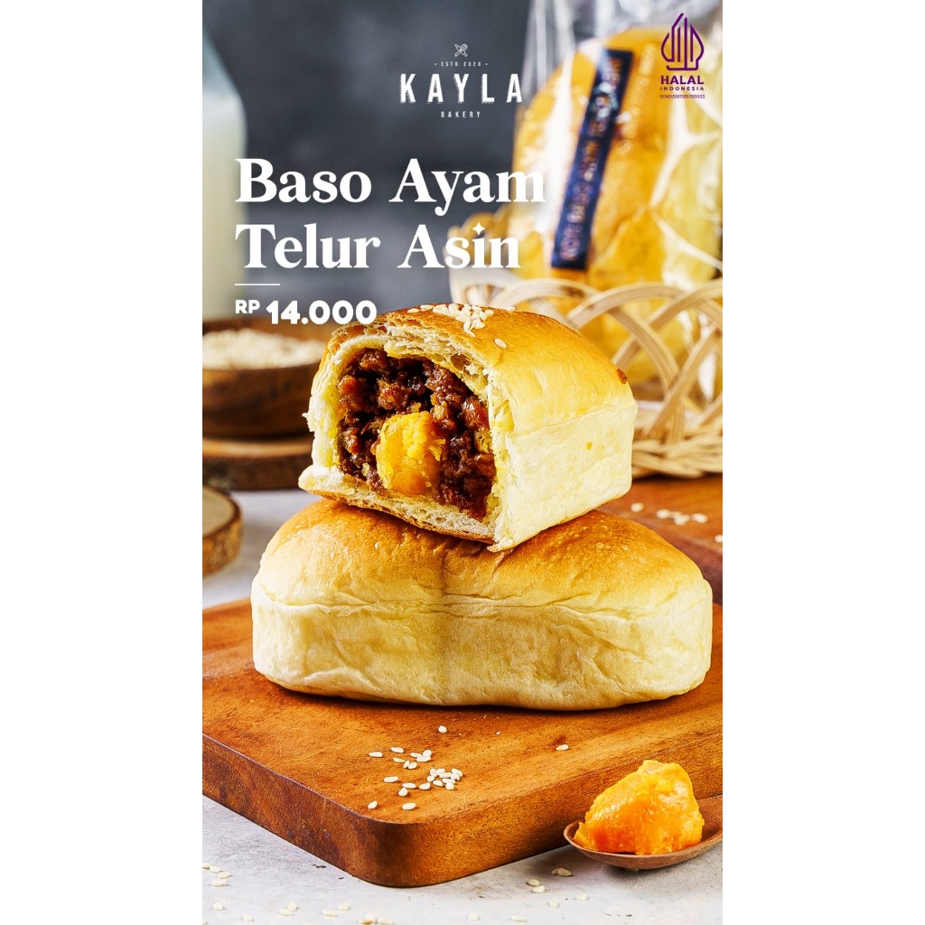 

Roti baso ayam telur asin