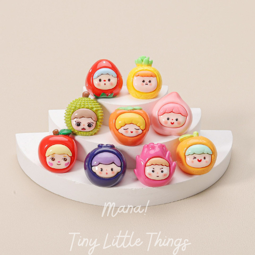 [Mana] RANDOM Ornamen Mainan Figure Resin DIY 3D Motif Buah / Fresh Fruit Baby Dengan 9 Model || Paj