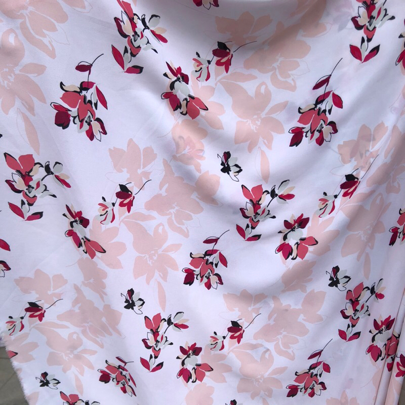 Kain Zara crepe motif - kain Zara crepe motif bunga - kain Zara crepe motif premium - kain Zara crep