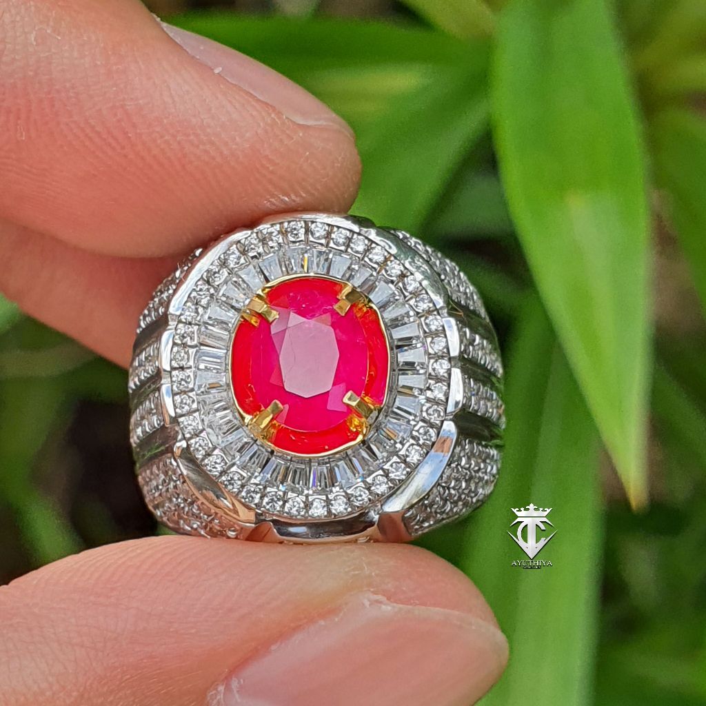 Batu Permata Natural Super Metalic Mozambique Ruby 1.30 Ct GRI Lab Memo