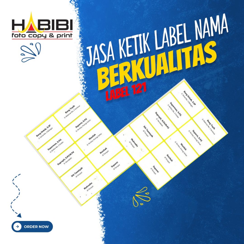 

Cetak / Print Sticker Label Nama Undangan / Label 121