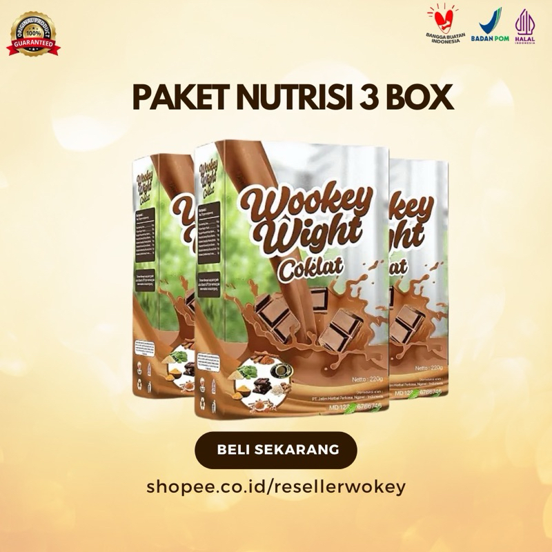 

TERMURAHH PAKET 3 BOX NUTRISI RASA COKLAT - Susu Penambah Berat dan Penggemuk Badan Herbal Alami