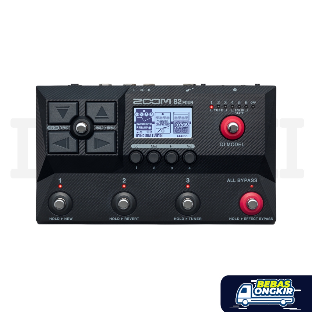 Zoom Guitar Multi Effects Processor B2 Four w/ Adaptor AD-16E / Efek Gitar