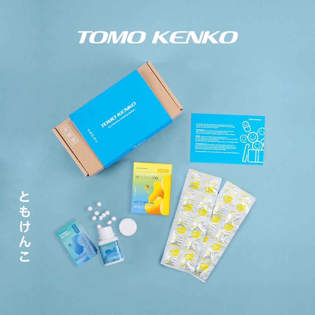 Tomo Kenko Sekotak Vitamin Hampers Vitamin C Zinc dan Vit D3 1000 IU |