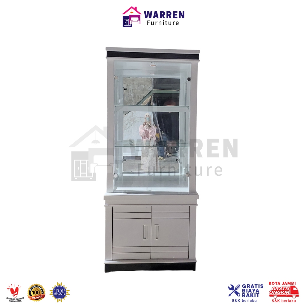 Lemari Hias / Lemari Cristal 2Pintu Minimalis