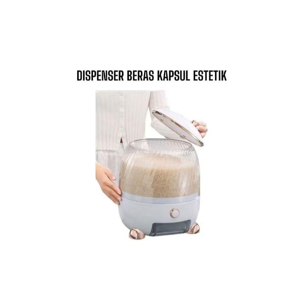 Dispenser Beras Estetik Kapsul Mewah Antik Rice DispenserWadah Penyimpanan Beras Rice Bucket Rice Bo