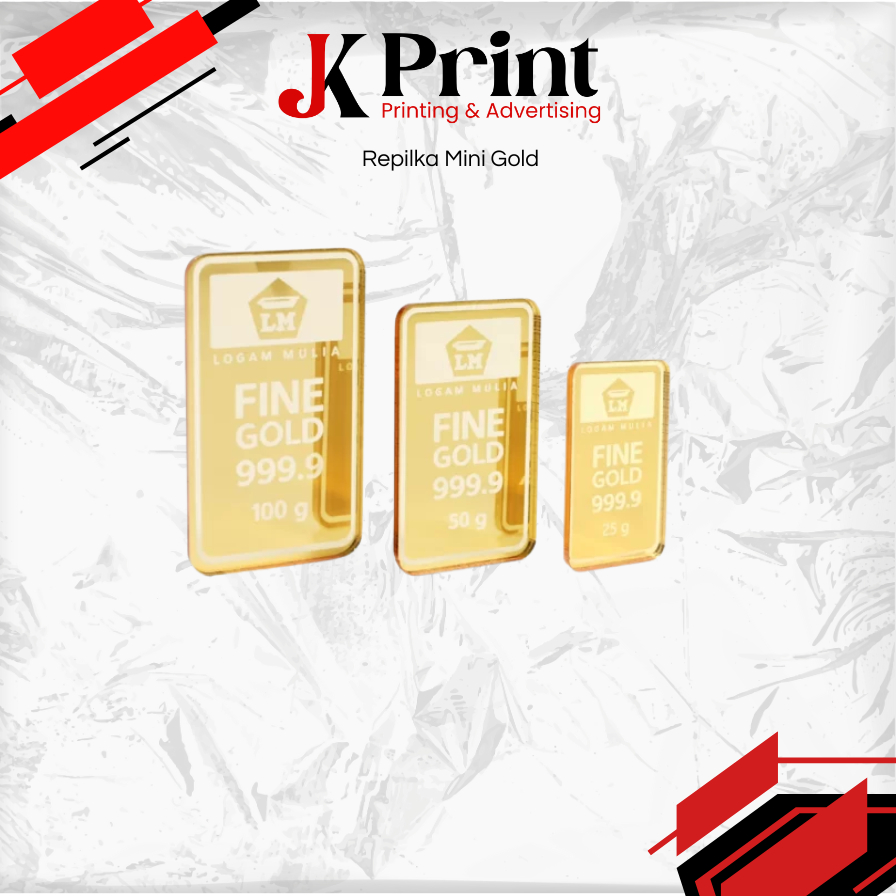 IMARAH PRINTING  - Repilka Mini Gold/Replika Logam Mulia Akrilik Mirror Gold | Dummy Logam mulia