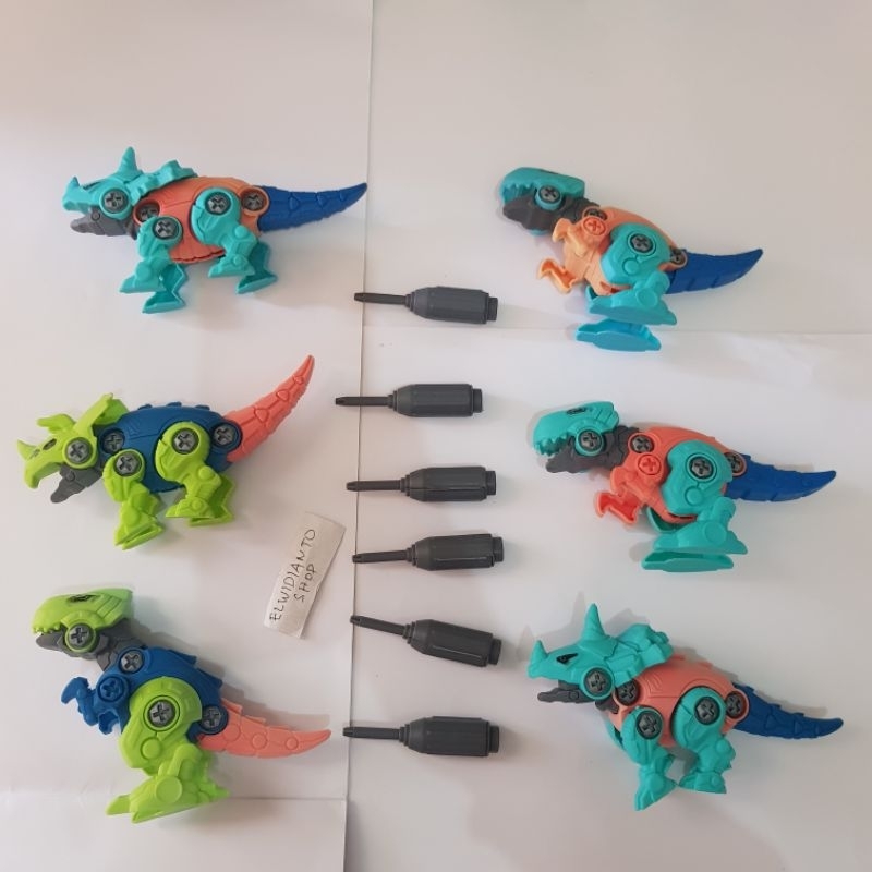 mainan anak bongkar pasang dinosaurus lego puzzle