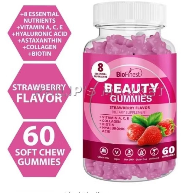 Biofinest Beauty Gummy Supplement - Strawberry Flavor (60 Gummies)