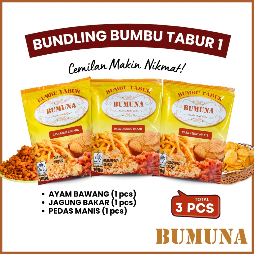 

Paket Bumbu Tabur 3pcs (Ayam Bawang - Jagung Bakar - Pedas Manis)
