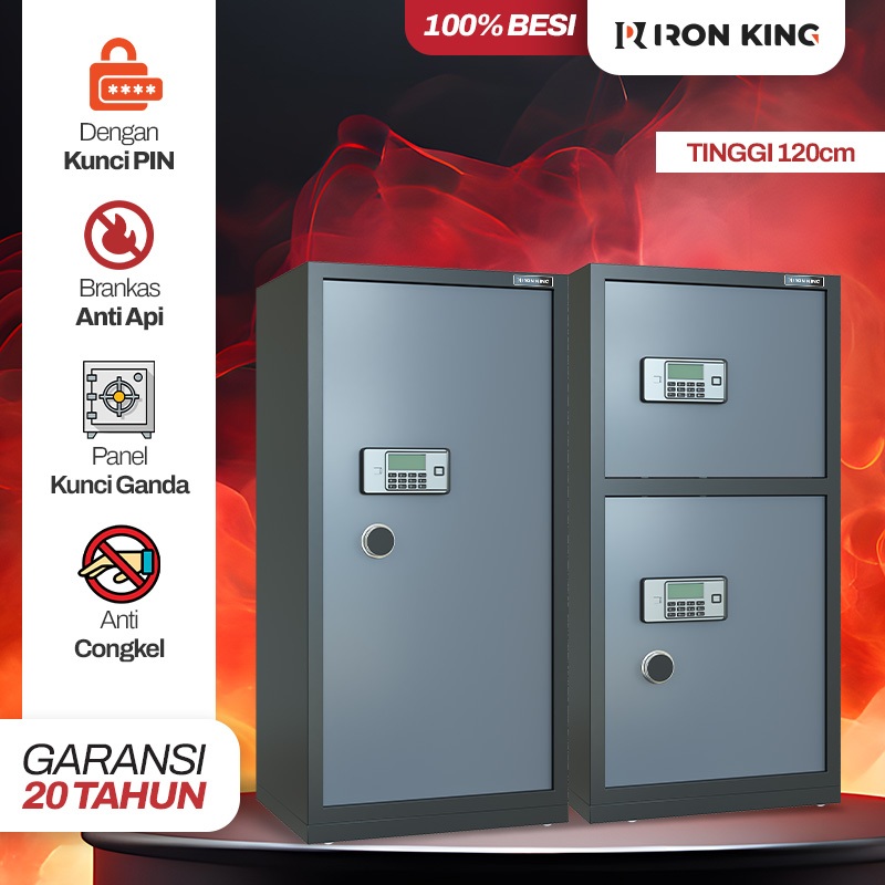 Iron King Brankas Tahan Api 100-150CM Brankas Uang dan Emas Elektrik Pin Brankas Uang Anti Api