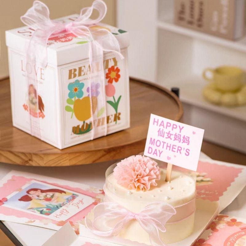 

B133 Kotak Kue Mom Day Kotak Tenteng Bunga | Kotak Mother Day Mom Day | Kotak kado | Kotak hari ibu