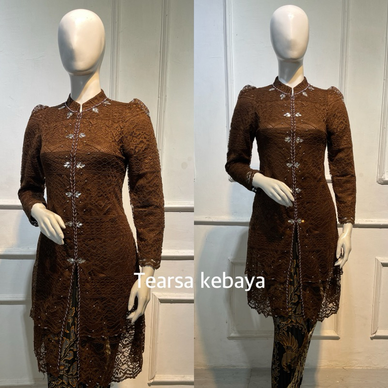 kebaya shanghai rempel lengan balon / kebaya lengan balon / kebaya tunik brokat / kebaya moder terba