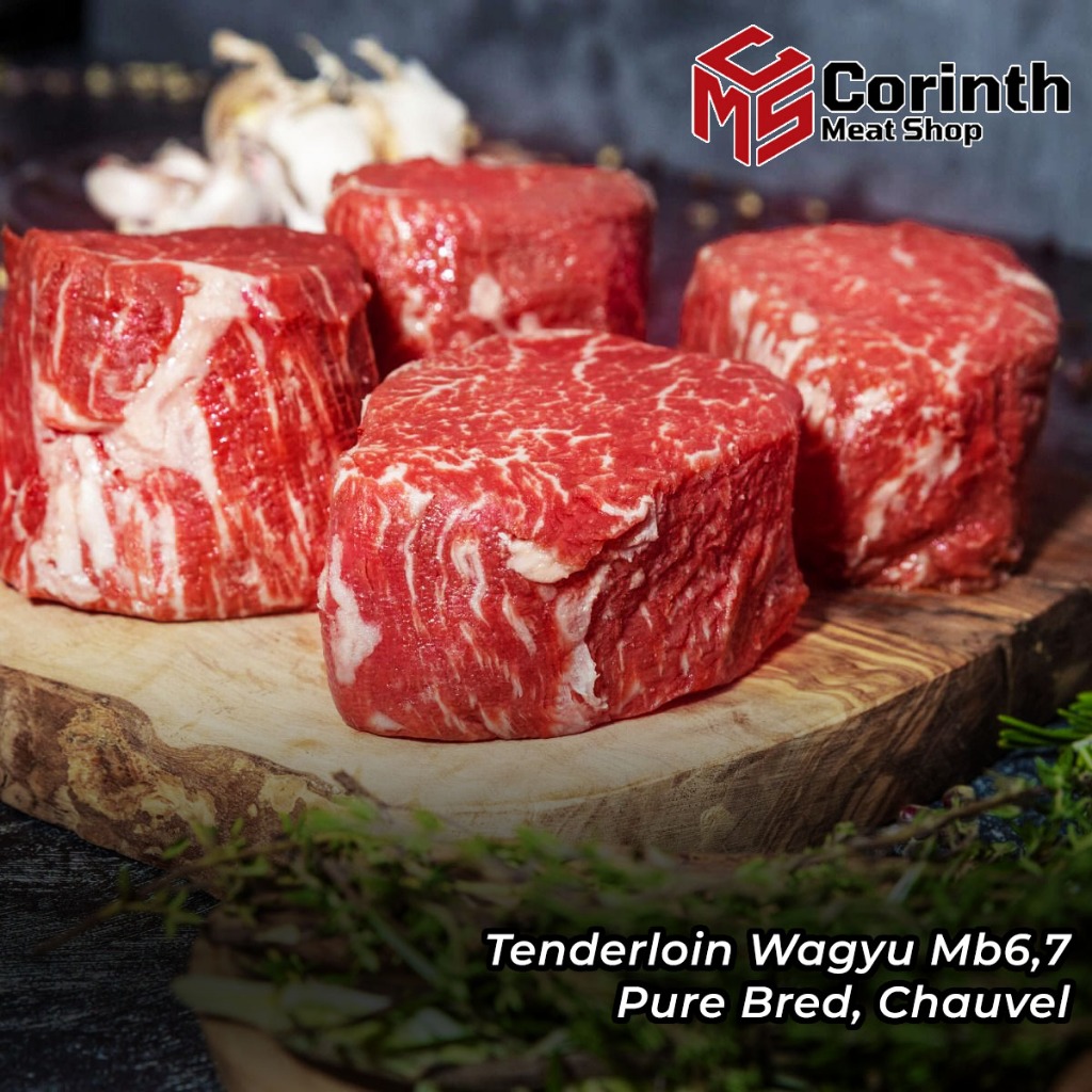 

STEAK TENDERLOIN WAGYU MB6,7 PURE BRED CHAUVEL // DAGING HAS DALAM WAGYU MB6,7 // DAGING SAPI // HALAL // BERSIH // NKV